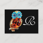 JEWEL OWLS, Gold, Blue Saphir, Topaz White Pearl Visitenkarte (Rückseite)