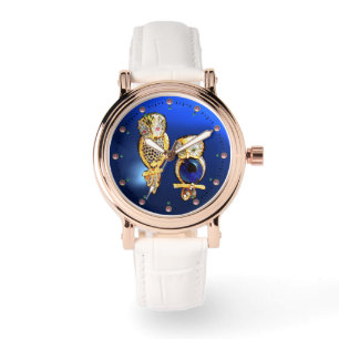 JEWEL OWLS IN BLAU ARMBANDUHR