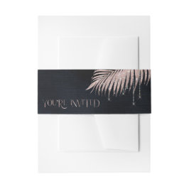 Jewel Palm Leaf Sie sind eingeladen Rose Gold ID83 Einladungsbanderole