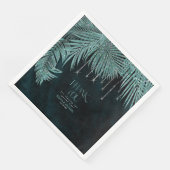 Jewel Palm Leaf Vielen Dank Aquamarin ID830 Serviette (Ecke)