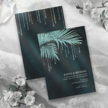 Jewel Palm Leaf Wedding Aquamarin ID830