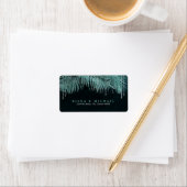 Jewel Palm Leaf Wedding Aquamarin ID830 Adressaufkleber (Insitu)