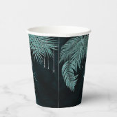 Jewel Palm Leaf Wedding Aquamarin ID830 Pappbecher (Rechts)