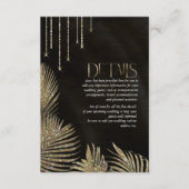 Jewel Palm Leaf Wedding Details Gold ID830 Begleitkarte (Vorderseite)