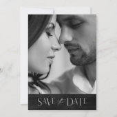 Jewel Palm Leaf Wedding Foto Silver ID830 Save The Date (Vorderseite)