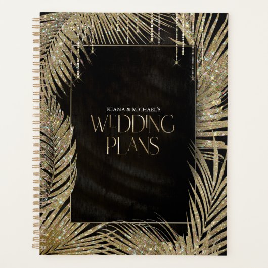 Jewel Palm Leaf Wedding Gold ID830 Planer (Vorderseite)