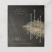 Jewel Palm Leaf Wedding Gold ID830 Platzkarte (Außenseite Aufgefaltet)