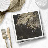 Jewel Palm Leaf Wedding Gold ID830 Serviette