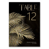 Jewel Palm Leaf Wedding Gold ID830 Tischnummer (Rückseite)