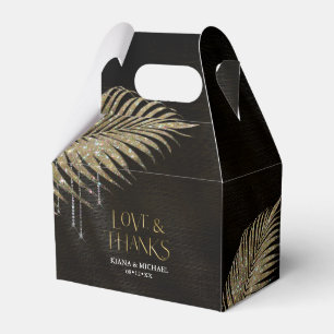 Jewel Palm Leaf Wedding Gold V2 ID830 Geschenkschachtel