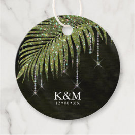 Jewel Palm Leaf Wedding Green ID830 Geschenkanhänger