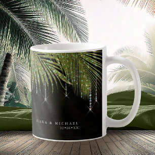Jewel Palm Leaf Wedding Green ID830 Kaffeetasse
