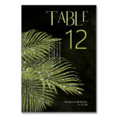Jewel Palm Leaf Wedding Green ID830 Tischnummer (Rückseite)