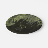 Jewel Palm Leaf Wedding Green V2 ID830 Pappteller (Schrägansicht)
