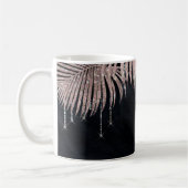Jewel Palm Leaf Wedding Rose Gold/Navy ID830 Kaffeetasse (Links)