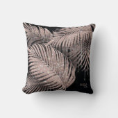 Jewel Palm Leaf Wedding Rose Gold/Navy ID830 Kissen (Vorderseite)