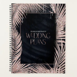 Jewel Palm Leaf Wedding Rose Gold/Navy ID830 Planer
