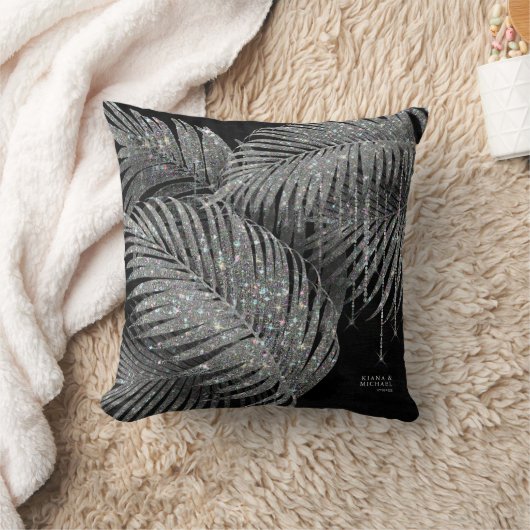 Jewel Palm Leaf Wedding Silver ID830 Kissen (Decke)