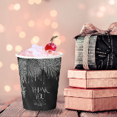 Jewel Palm Leaf Wedding Silver ID830 Pappbecher