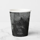 Jewel Palm Leaf Wedding Silver ID830 Pappbecher (Rückseite)