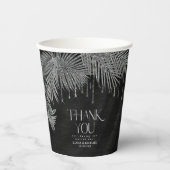 Jewel Palm Leaf Wedding Silver ID830 Pappbecher (Vorderseite)