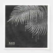 Jewel Palm Leaf Wedding Silver ID830 Serviette (Vorderseite)
