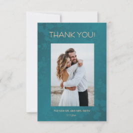 Jewel Peacock Tone Wedding Thank You Card Dankeskarte