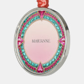 Jewel Pink und Türkis Ornament Aus Metall (Links)