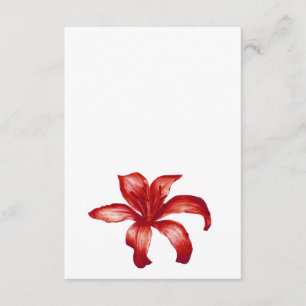 Jewel Red Lilie Aquarell Hochzeit einseitige Kunst Begleitkarte