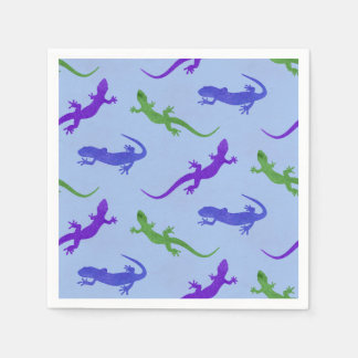 Jewel Salamander in Blau und Grün Serviette
