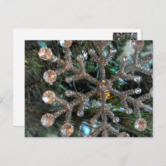 Jewel Snowflake, Weihnachtsbaum, Ziergegend Postkarte (Vorne/Hinten)