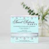 Jewel Sparkle Sweet 16 Geburtstagsparty Einladung (Stehend Vorderseite)