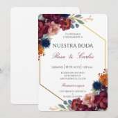 Jewel Thema Spanische Hochzeit Einladung (Vorne/Hinten)