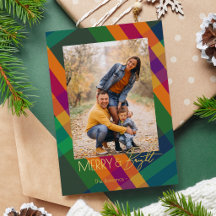 Jewel-Ton-Karierter Frohe-Weihnachten-Foto