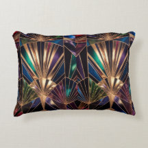 Jewel Tone Art Deco Multicolor Geometric Sunburst