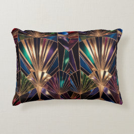 Jewel Tone Art Deco Multicolor Geometric Sunburst Dekokissen