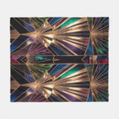 Jewel Tone Art Deco Multicolor Geometric Sunburst Fleecedecke (Vorderseite (Horizontal))