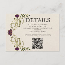 Jewel Tone Art Nouveau Wedding Details Website QR 