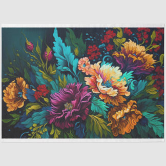 Jewel Tone Atemberaubendes Blumenteppichpapier Seidenpapier