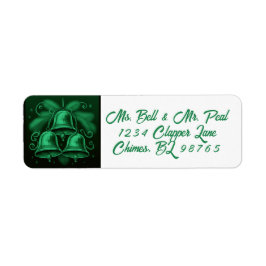 Jewel Tone Bells Christmas Return Address Label