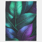 Jewel Tone Blätter Fleecedecke (Vorderseite)