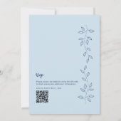 Jewel Tone Blue Modern Wedding QR Code Einladung (Rückseite)