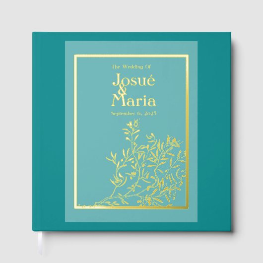 Jewel Tone Blue Wedding Foil Gästebuch (Vorderseite)