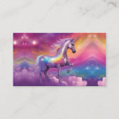 Jewel Tone Cosmic Sparkle Rainbow Glitter Unicorn Visitenkarte (Vorderseite)
