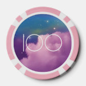 Jewel Tone Cosmic Sparkle Rainbow Glitzer Unicorn Pokerchips (Rückseite)