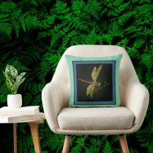 Jewel Tone Dragonfly Meets Mandala on Aqua