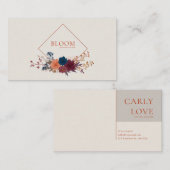 Jewel Tone Floral and Copper Diamond Frame Visitenkarte (Vorne/Hinten)