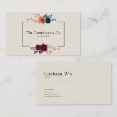 Jewel Tone Floral and Geometric Frame Elegant Visitenkarte (Vorne/Hinten)