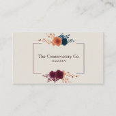Jewel Tone Floral and Geometric Frame Elegant Visitenkarte (Vorderseite)