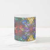 Jewel Tone Floral Stained Glass Art Mug Mattglastasse (Mittel)